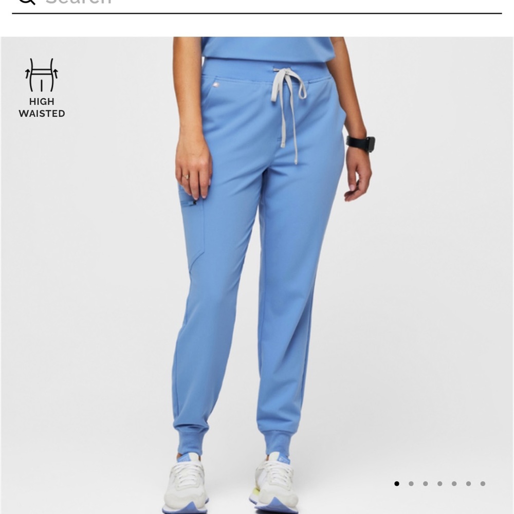 Figs High Waisted Zamora Jogger Scrub Pants Ceil Blue